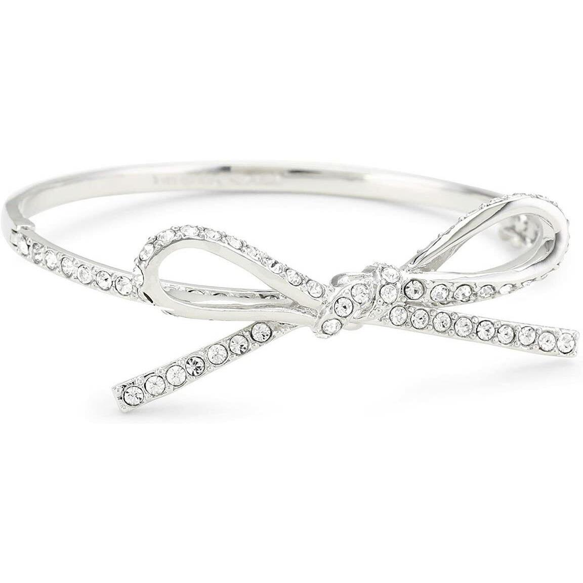 Kate Spade York Bracelet Skinny Mini Pave Bow Silver Tone