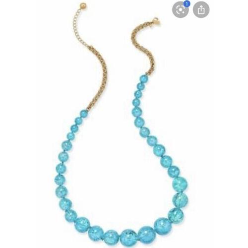 Kate Spade Light The Sparklers Long Blue Beaded Necklace MK8