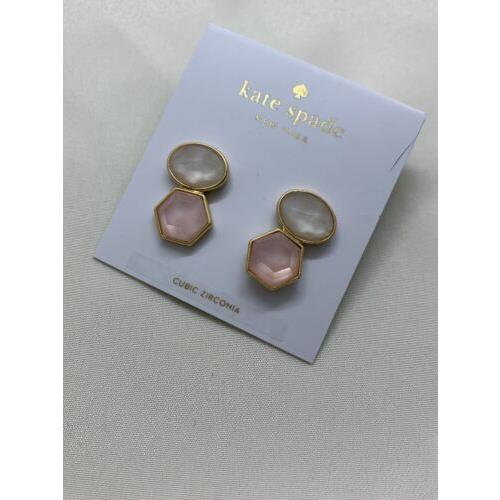 Kate Spade Gold Tone Artificial Stone Stud Earrings- JC310