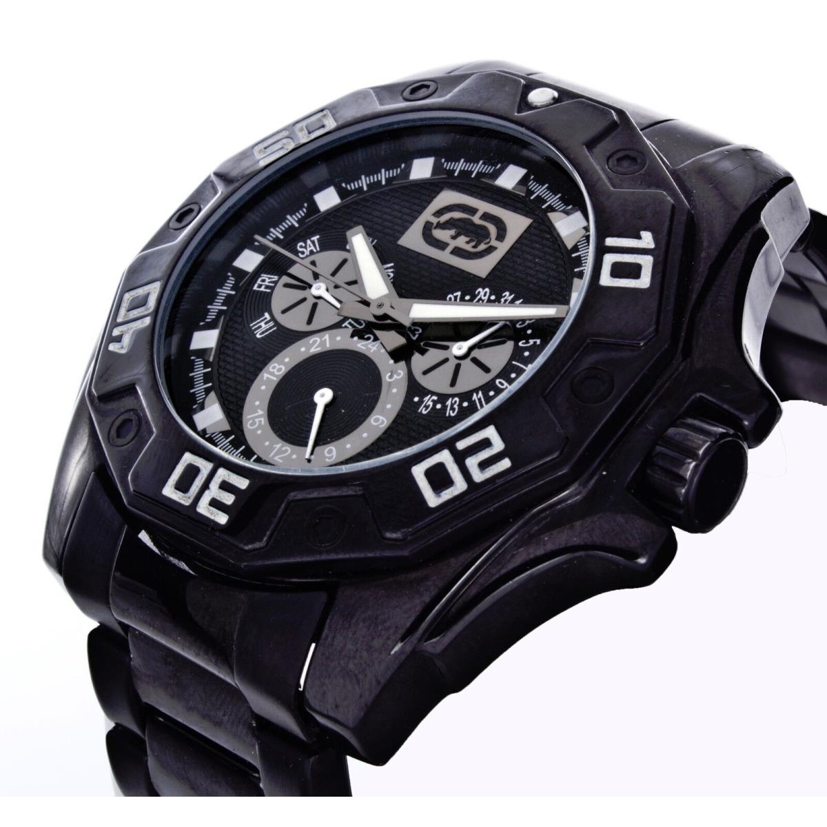 Marc Ecko Men`s E8M077MV Black Power Play Three Eye Multifunction Watch