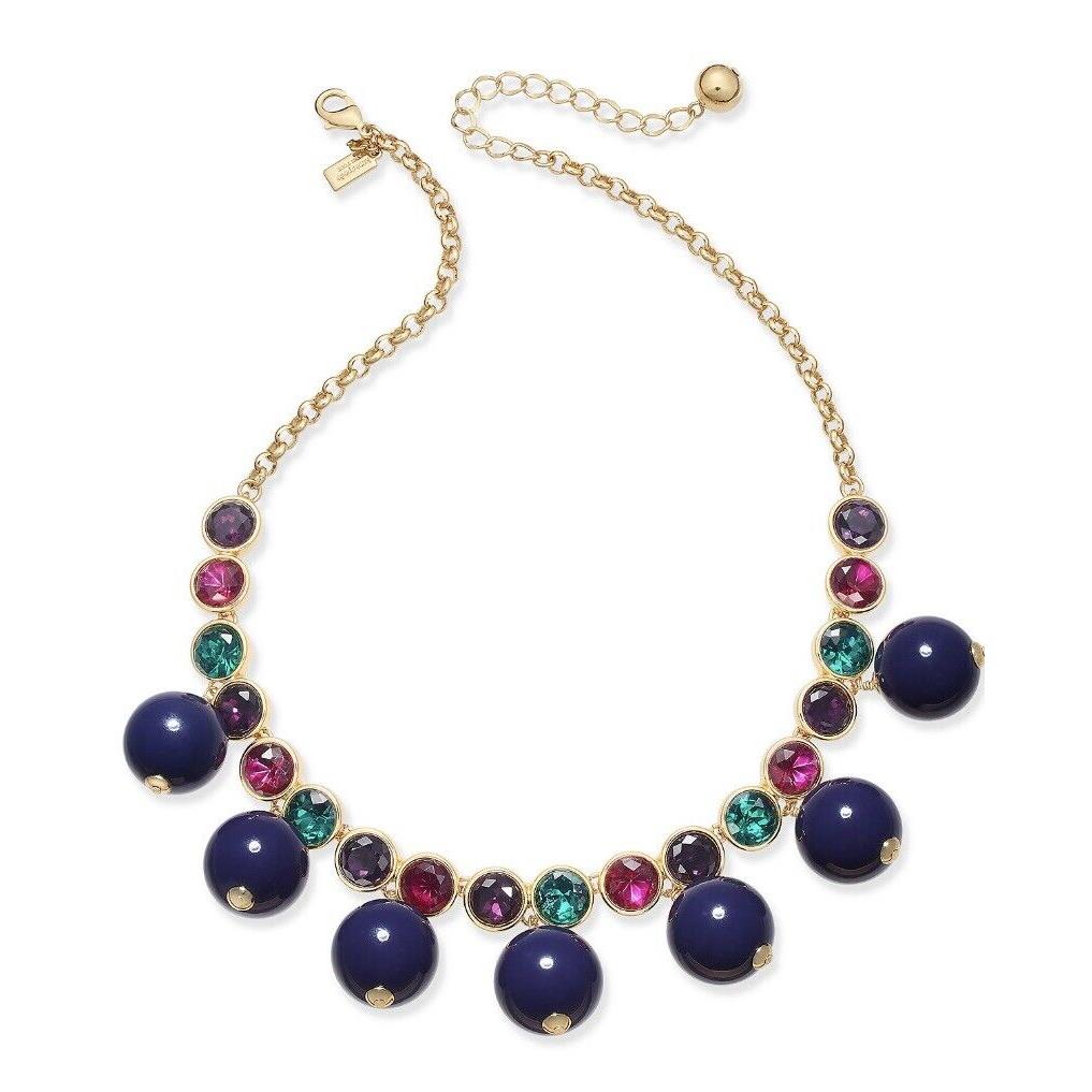 Kate Spade Gold Blue Statement Necklace 18 True Colors MK1