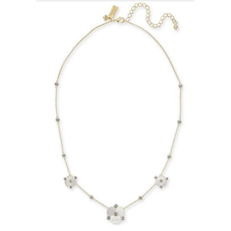 Kate Spade Crystal Mop Flower Collar Disco Pansy Necklace 663