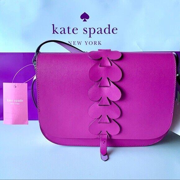 Kate Spade Nadine Woven Spade Medium Flap Shoulder Bag in Bauhinia - Nwt`s