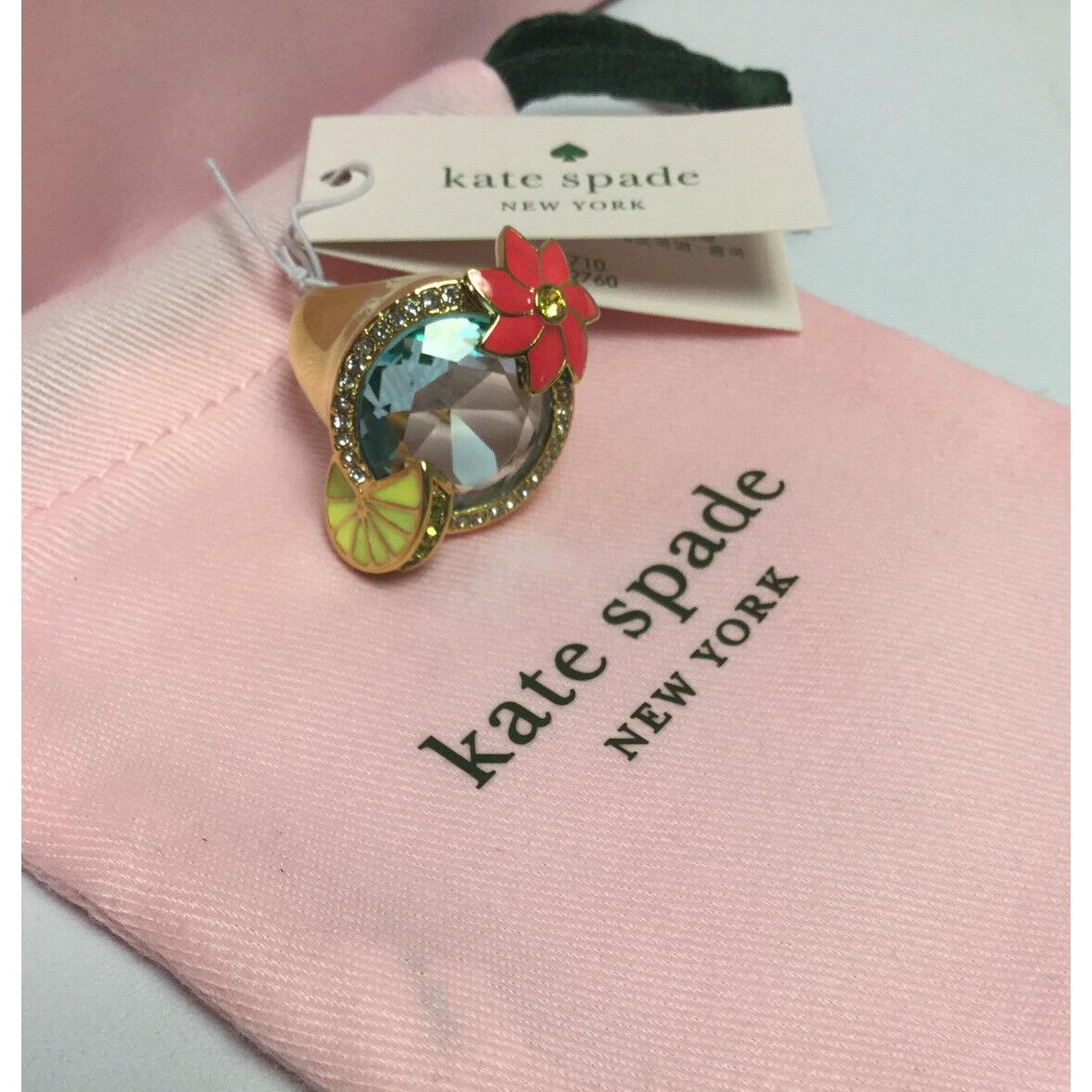 Kate Spade New York Out of Office Cocktail Ring Size 5 w/ KS Dust Bag New