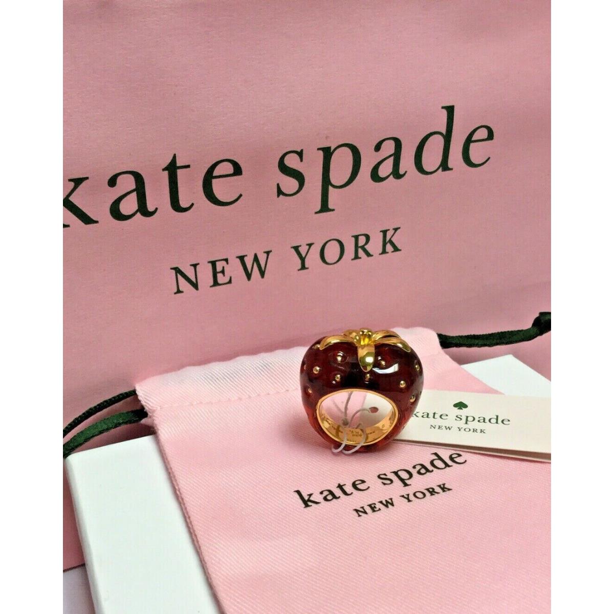 Kate Spade New York Tutti Fruity Strawberry Resin Ring Size 6 New