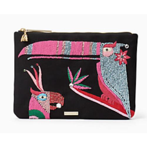 kate spade parrot clutch