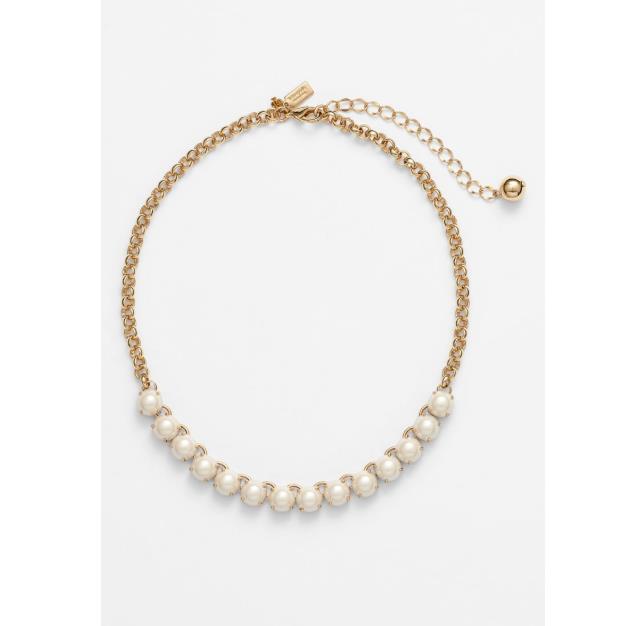 Kate Spade Women`s Cream Gold Squared Away Bib Necklace 1422