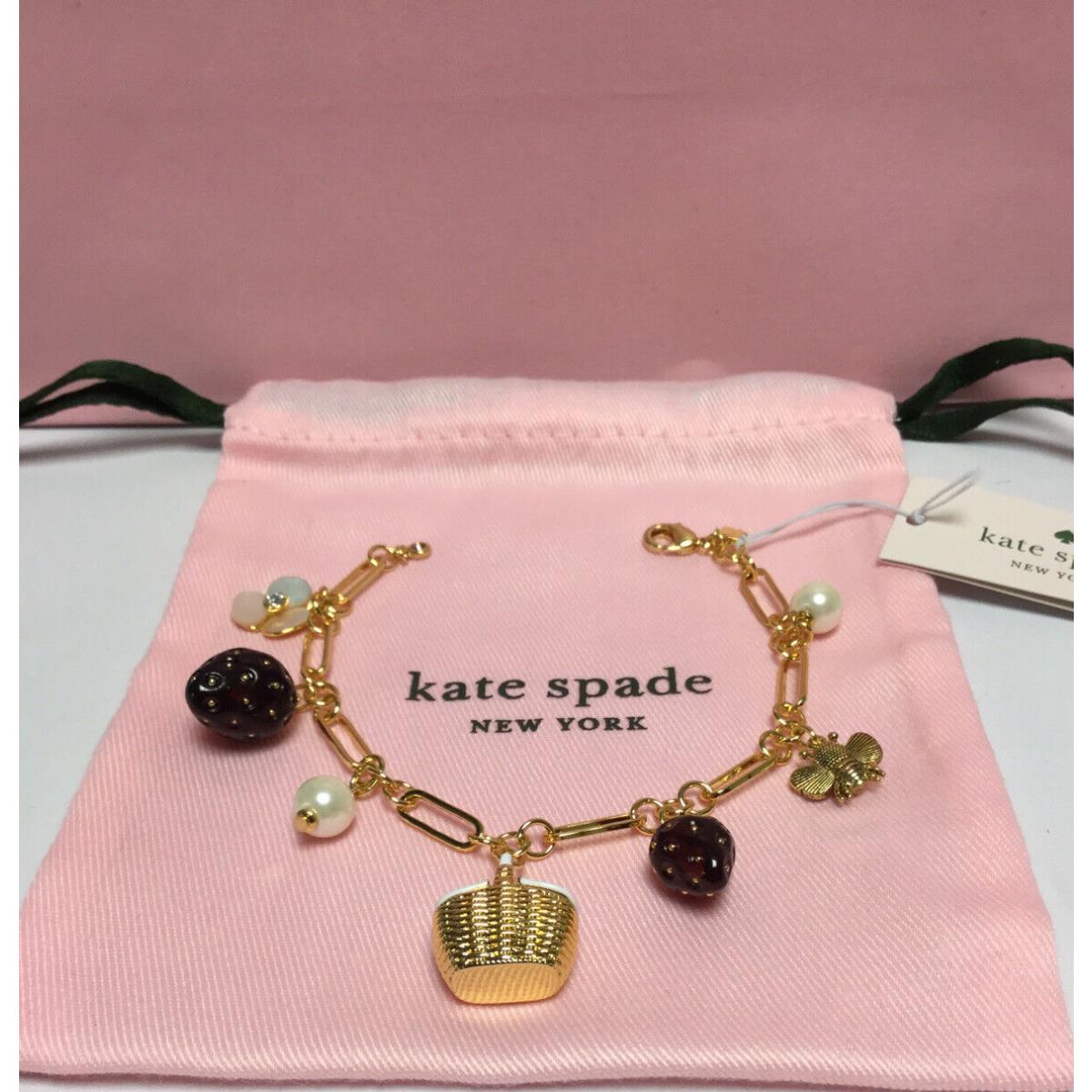 Kate Spade New York Picnic Perfect Strawberries Charm Bracelet New