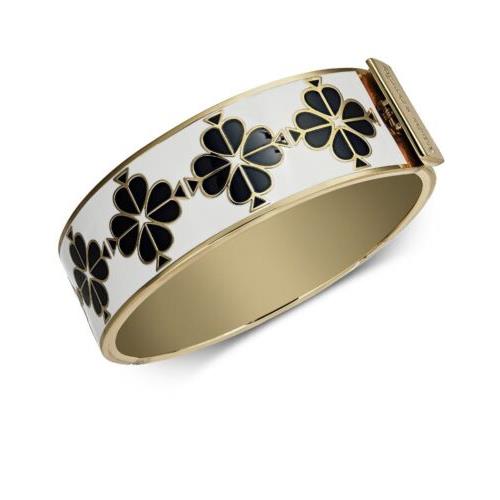 Kate Spade Goldtone Enamel Flower Bangle Bracelet 2