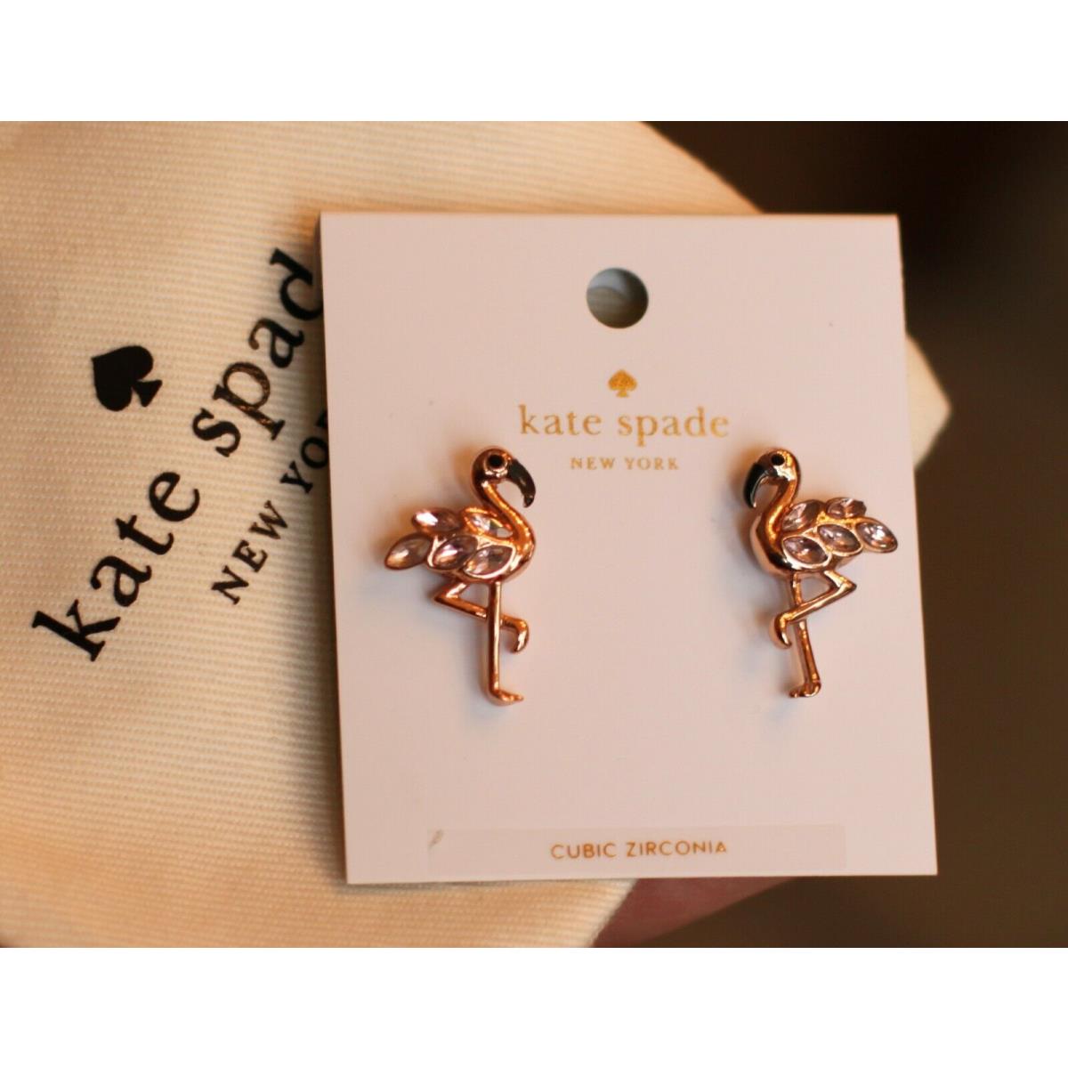 Kate Spade NY Bird`s The Word Flamingo Earrings Rose Gold Pink Stone Bird - Kate  Spade jewelry - 070704588128 | Fash Brands