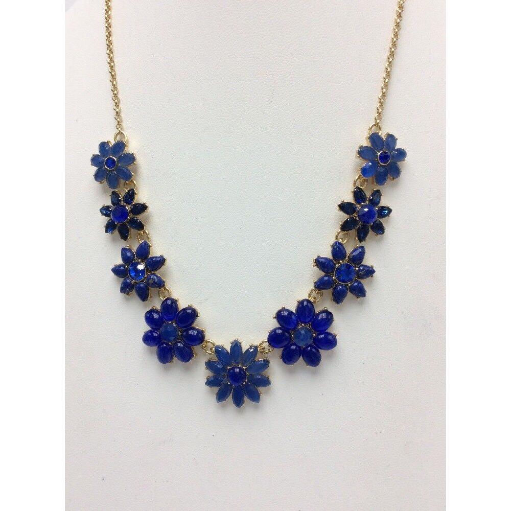 Kate Spade Brillant Bouquet Blue Floral Crystal Necklace S18