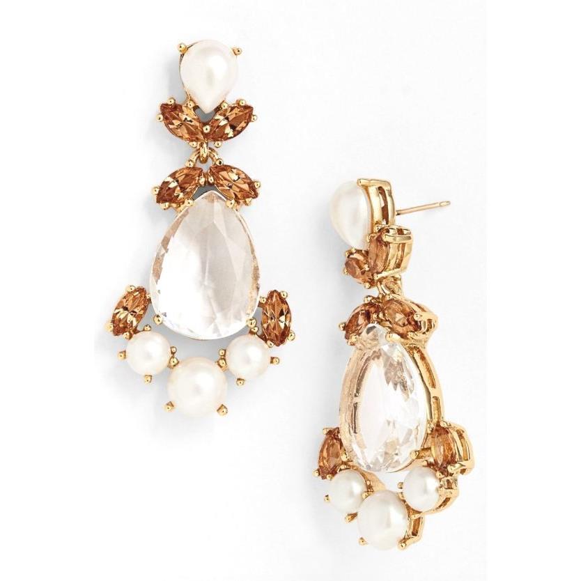 Kate Spade York Gold Crystal Drop Earrings 1295