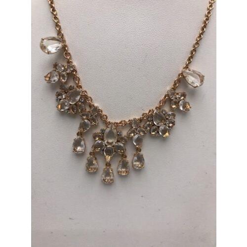 Kate Spade Rose Gold Tone Crystal Cluster Collar Necklace SP1a