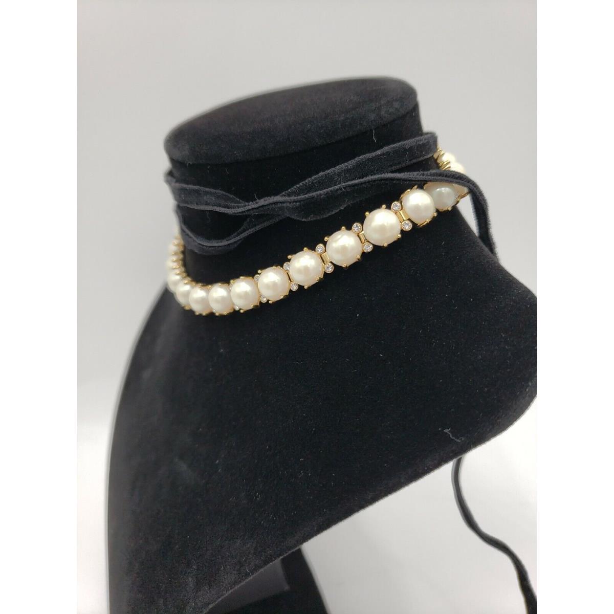 Kate Spade Girls In Pearls Necklace Classic Velvet Pearls
