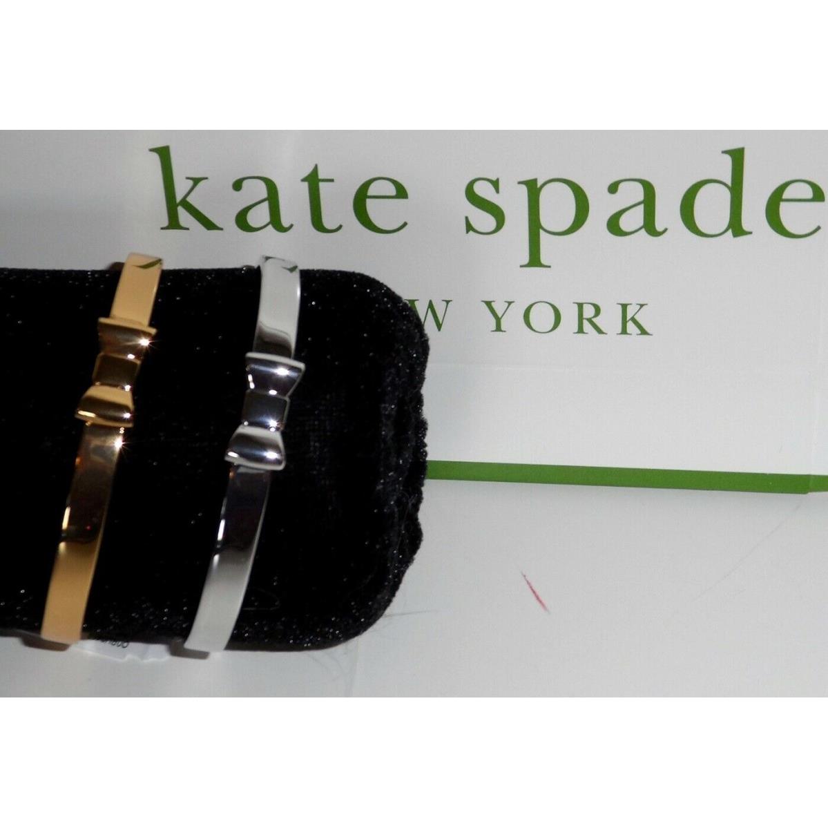 Kate Spade Take A Bow Bangle Bracelets 1 Gold 1 Silver