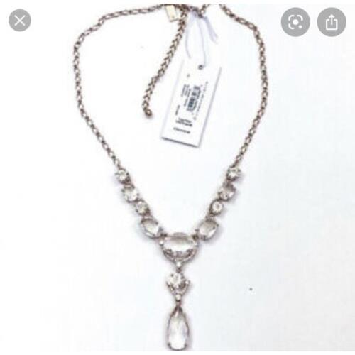 Kate Spade Crystal Cascade Silver Tone Pendant Necklace S1I