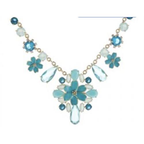 Kate Spade Here Comes Sun Blue Floral Drop Necklace S52