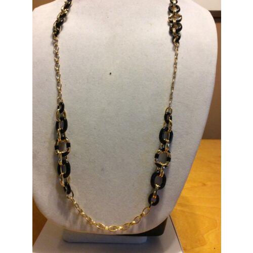 Kate Spade Black Gold Stripped Chainlink Modmoment Necklace Ab 15MKA-16