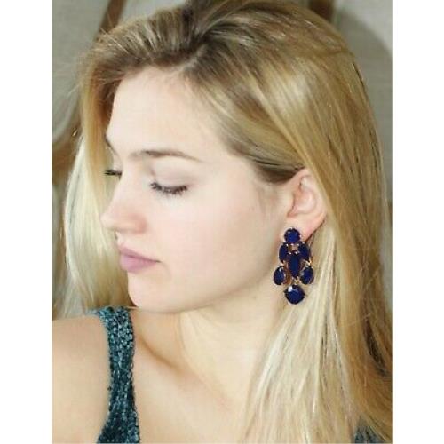 Kate Spade York Ridiculously Gorgeous Sapphire Blue Chandelier Drop Earrings