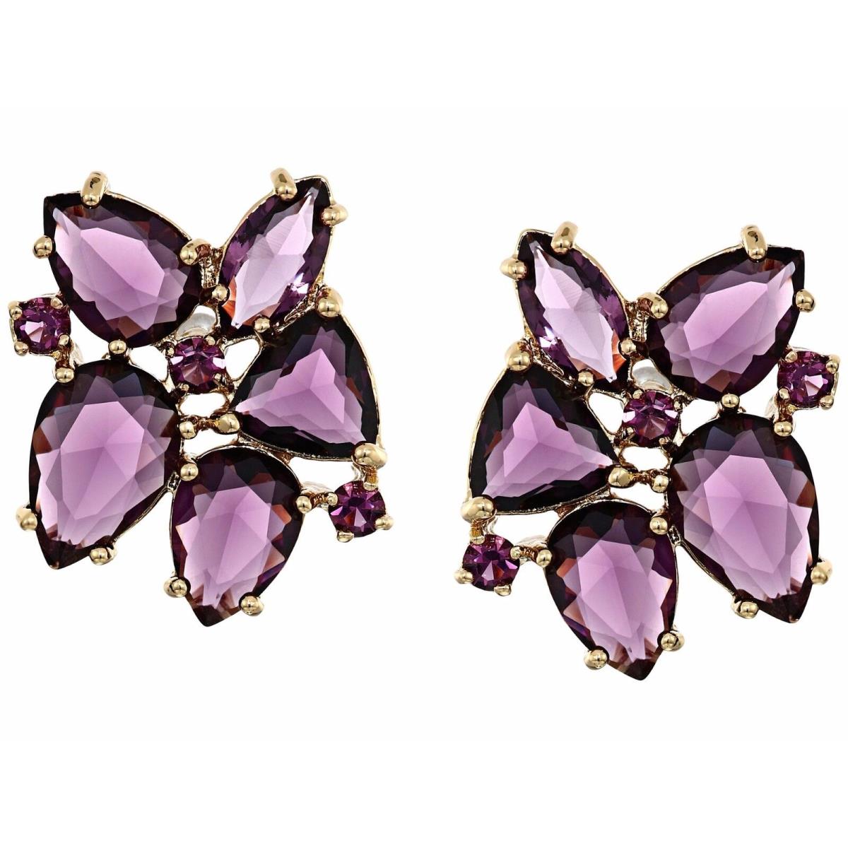 Kate Spade TO The Nines Amethyst Purple Crystal Statement Earrings