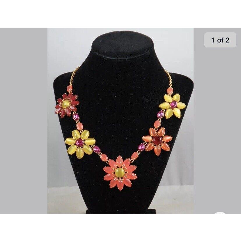 Kate Spade Brilliant Bouquet Goldtone Floral Collar Statement Necklace S1H