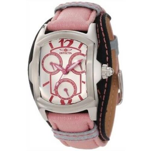 Invicta Lupah Silver Dial Day Date Two-tone Nylon Strap Ladies Watch 12281