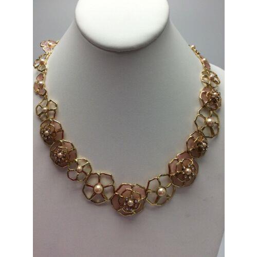 Kate Spade Sunset Blossom Pearl Necklace Gold Tone MK 6