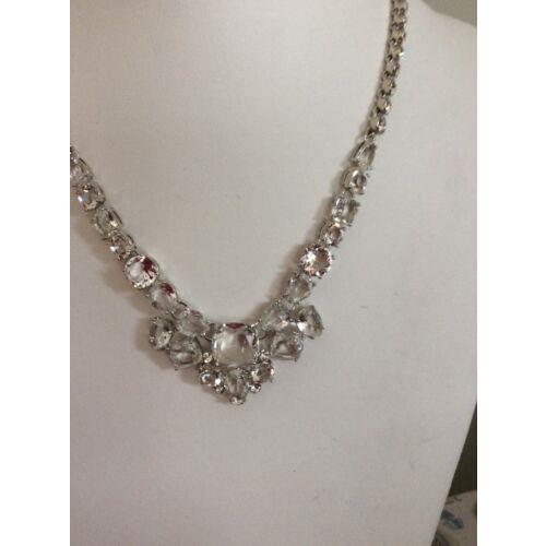 Kate Spade Silver Tone Clear Crystal Statement Necklace 391