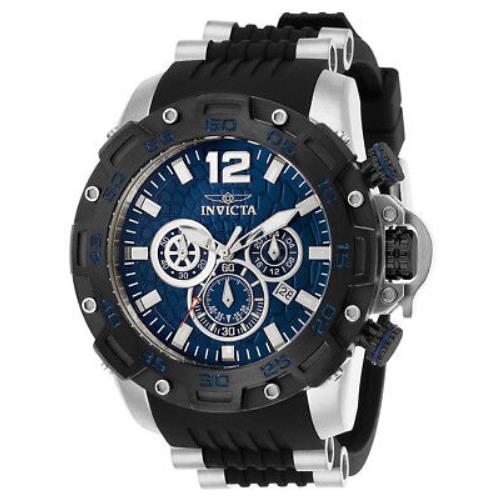 Invicta 26404 Pro Diver Blue Dial Polyurethane Strap Chronograph Men`s Watch