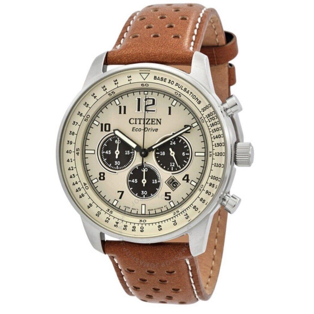 Citizen Men s Eco-drive Brycen Leather Strap Chronograph Watch CA0641-32X