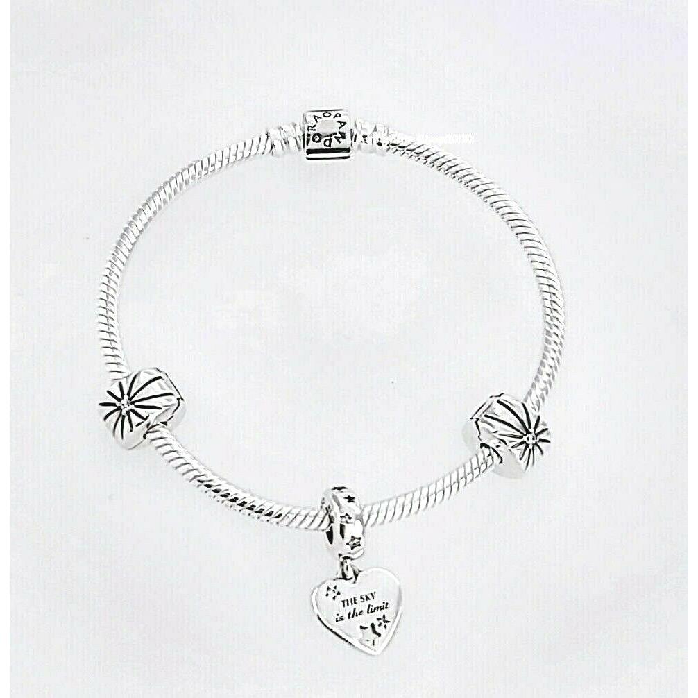 Pandora 925 Bright Star Charm Graduation Bracelet Gift Set