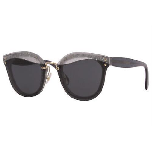 Miu Miu SMU-03T UES-5S0 Sunglasses Women`s Transparent Grey/grey Lenses 65mm