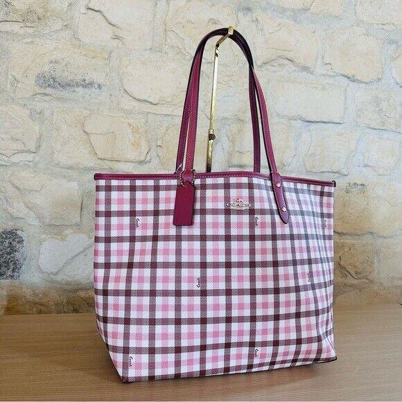 coach checkered tote