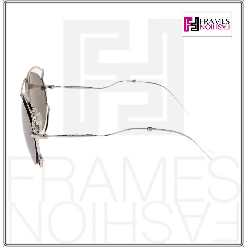 Miu Miu Scenique Evolution 50S Silver Mirrored Round Metal Wire Sunglasses MU50S