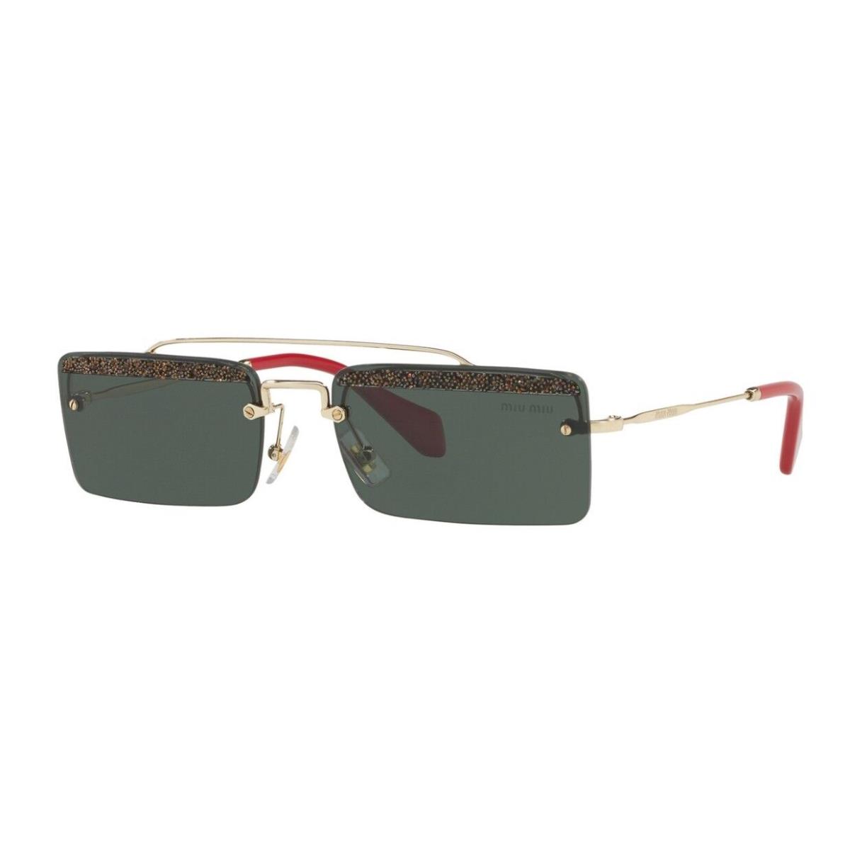 Miu Miu Societe SMU59T Pale Gold/green KI6/3O1 Sunglasses - Frame: Pale Gold, Lens: Green