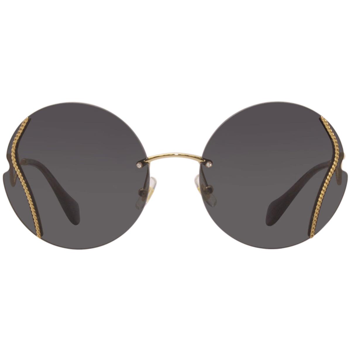 Miu Miu smu50x 7OE-5S0 Sunglasses Women`s Antique Gold/dark Grey Mirror Lenses - Frame: Gold, Lens: Gray