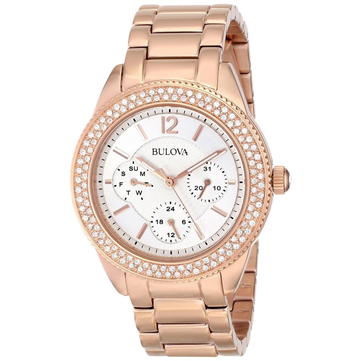 Bulova Swarovski Crystals Rose Gold-tone Ladies Watch 97N101