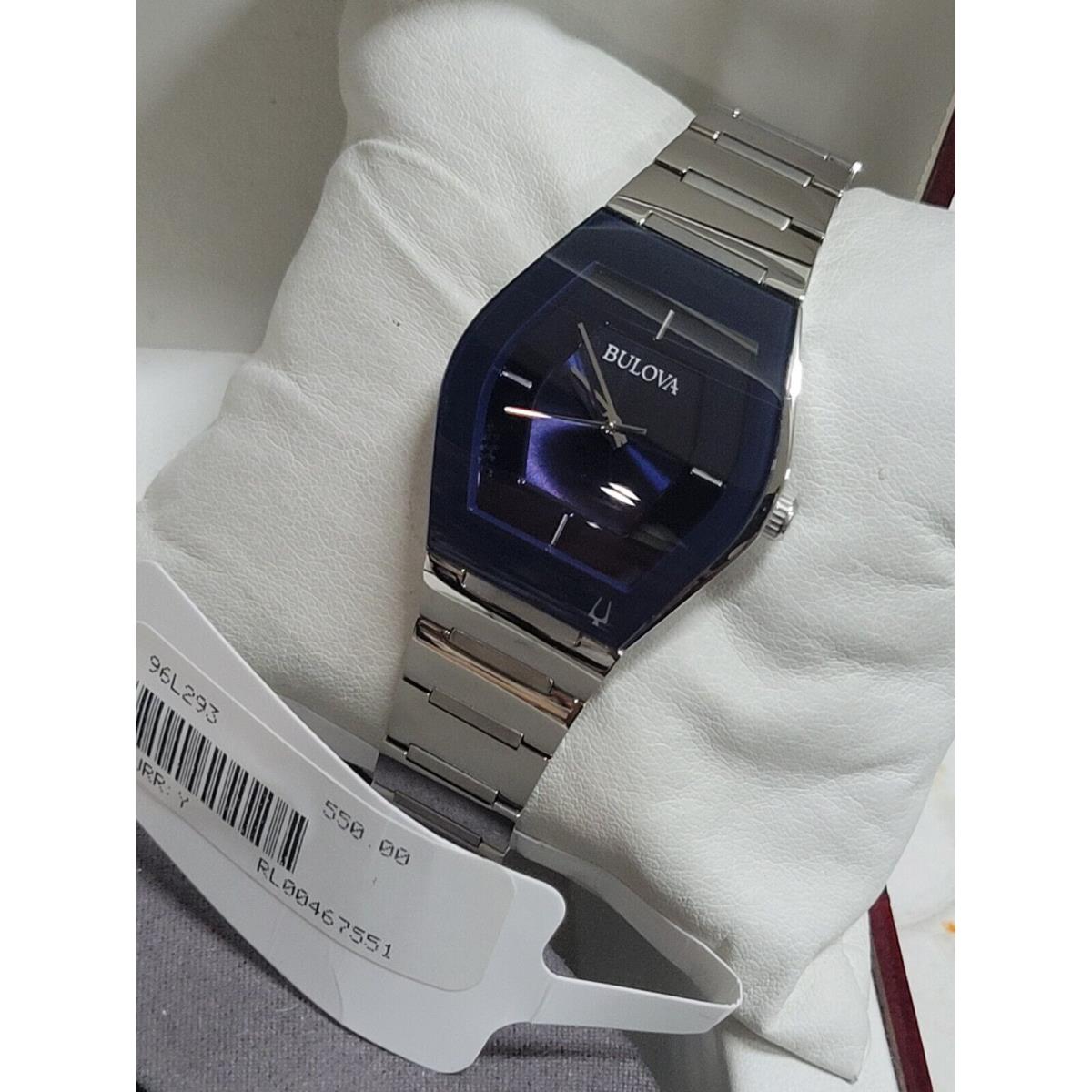 Bulova Gemini 30mm Silver Stainless Steel Case Silver Stainless Steel Band - Dial: Blue, Band: Silver, Bezel: Blue