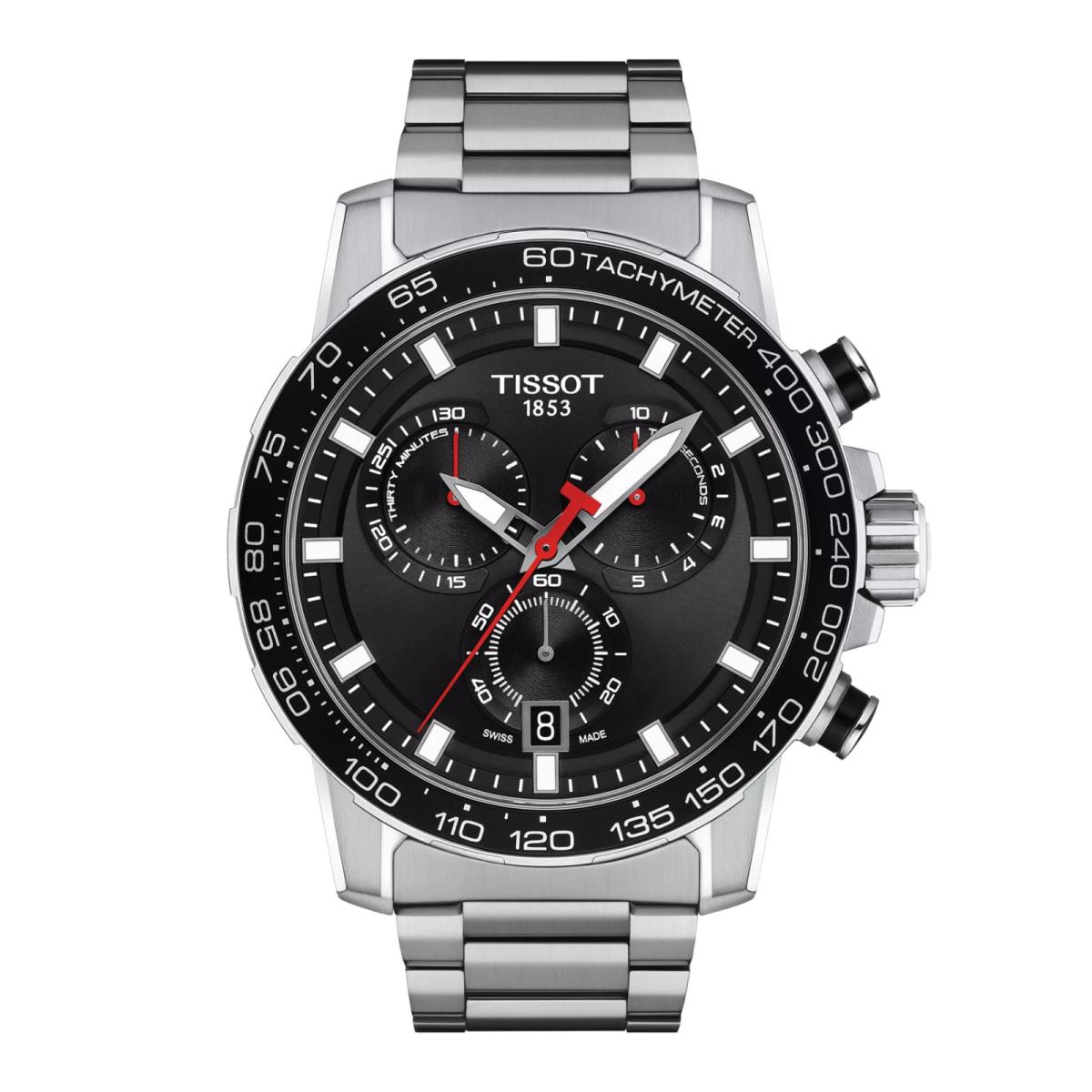 Tissot Supersport Chrono Men`s Watch T125.617.11.051.00 - Dial: Black, Band: Silver, Bezel: Black