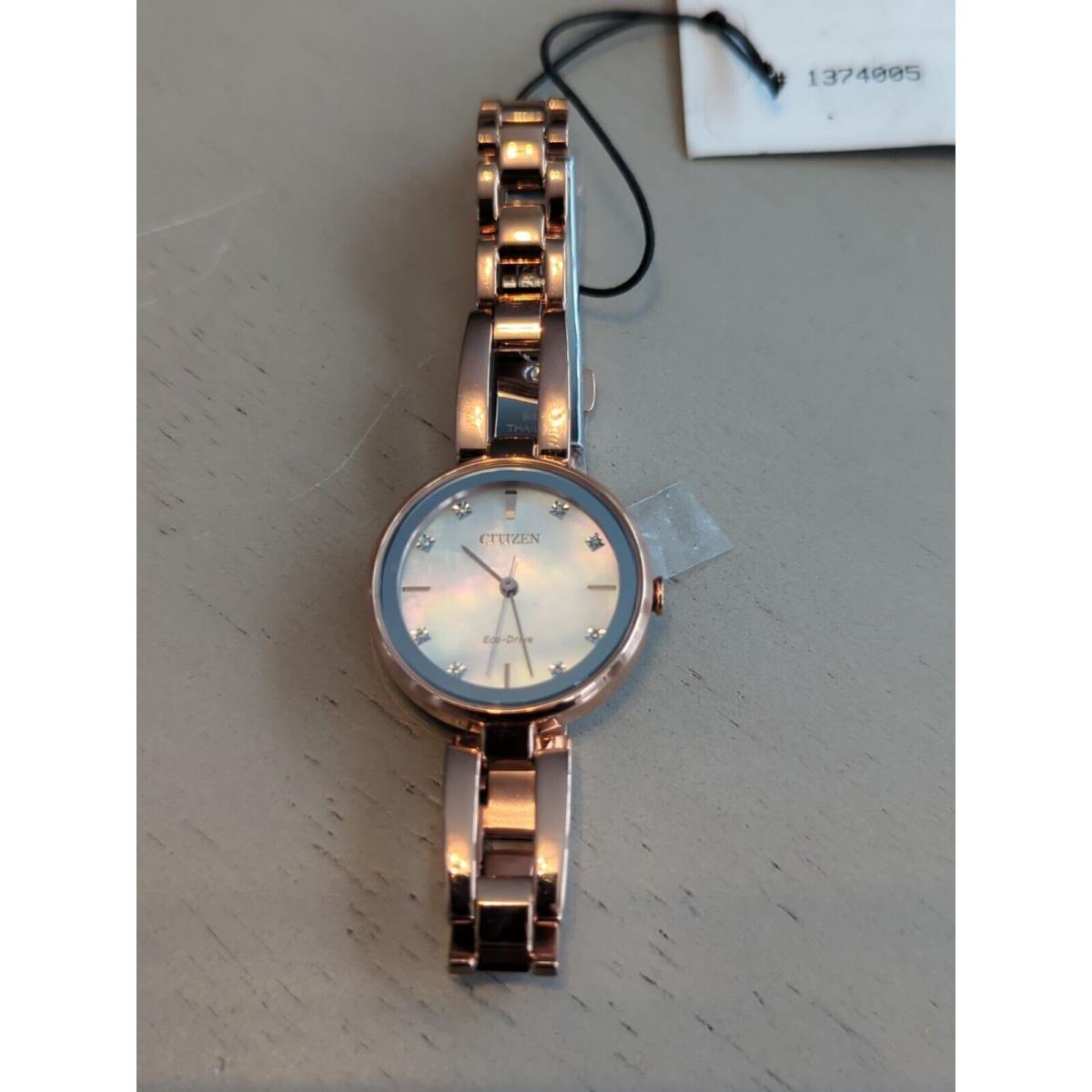 Citizen Women s Axiom Eco-drive Mop Rose Gold Watch EM0803-55D - Dial: Mother of Pearl, Band: Rose Gold