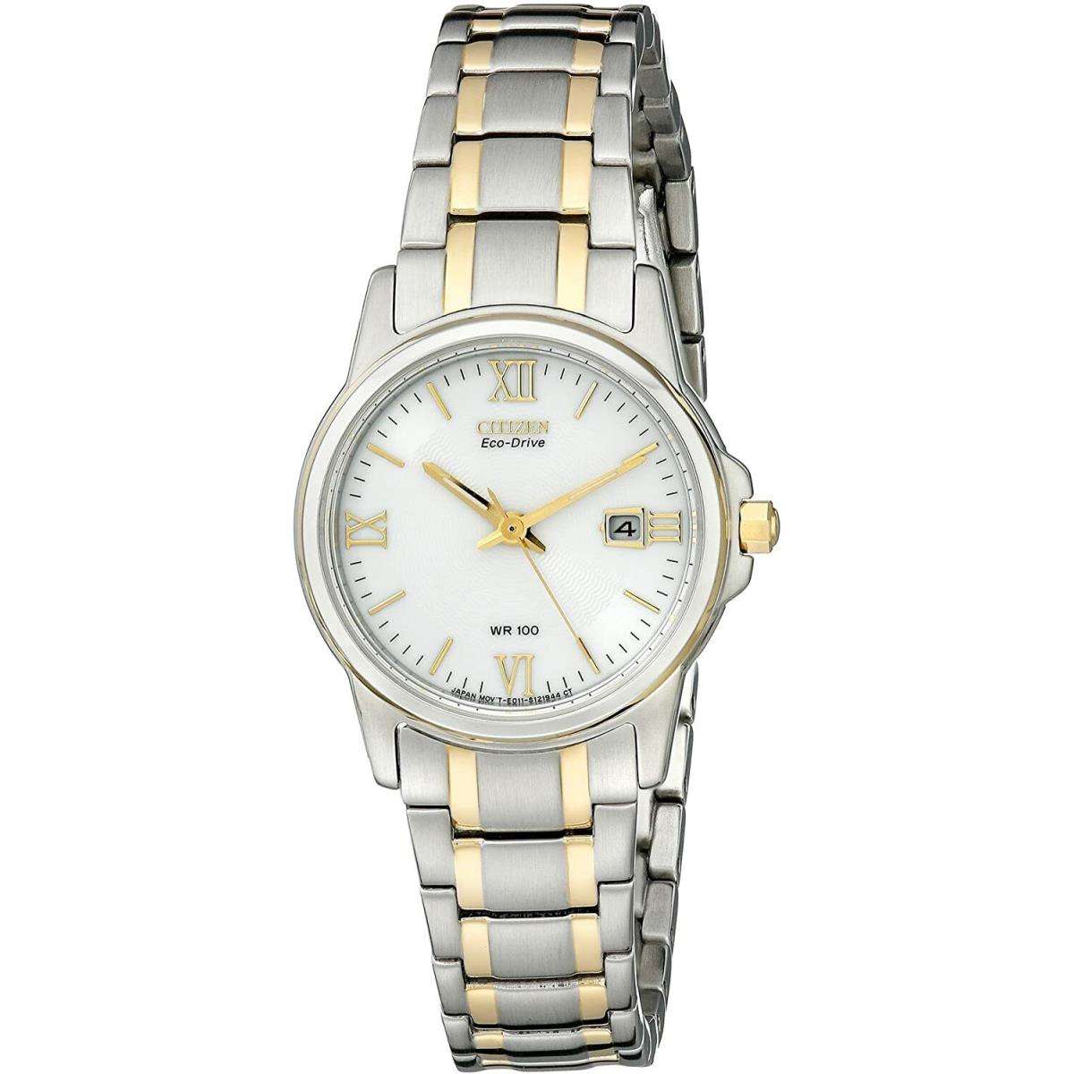 Citizen Eco-drive EW1914-56A Two Tone White Dial Womens Casual Dress Watch