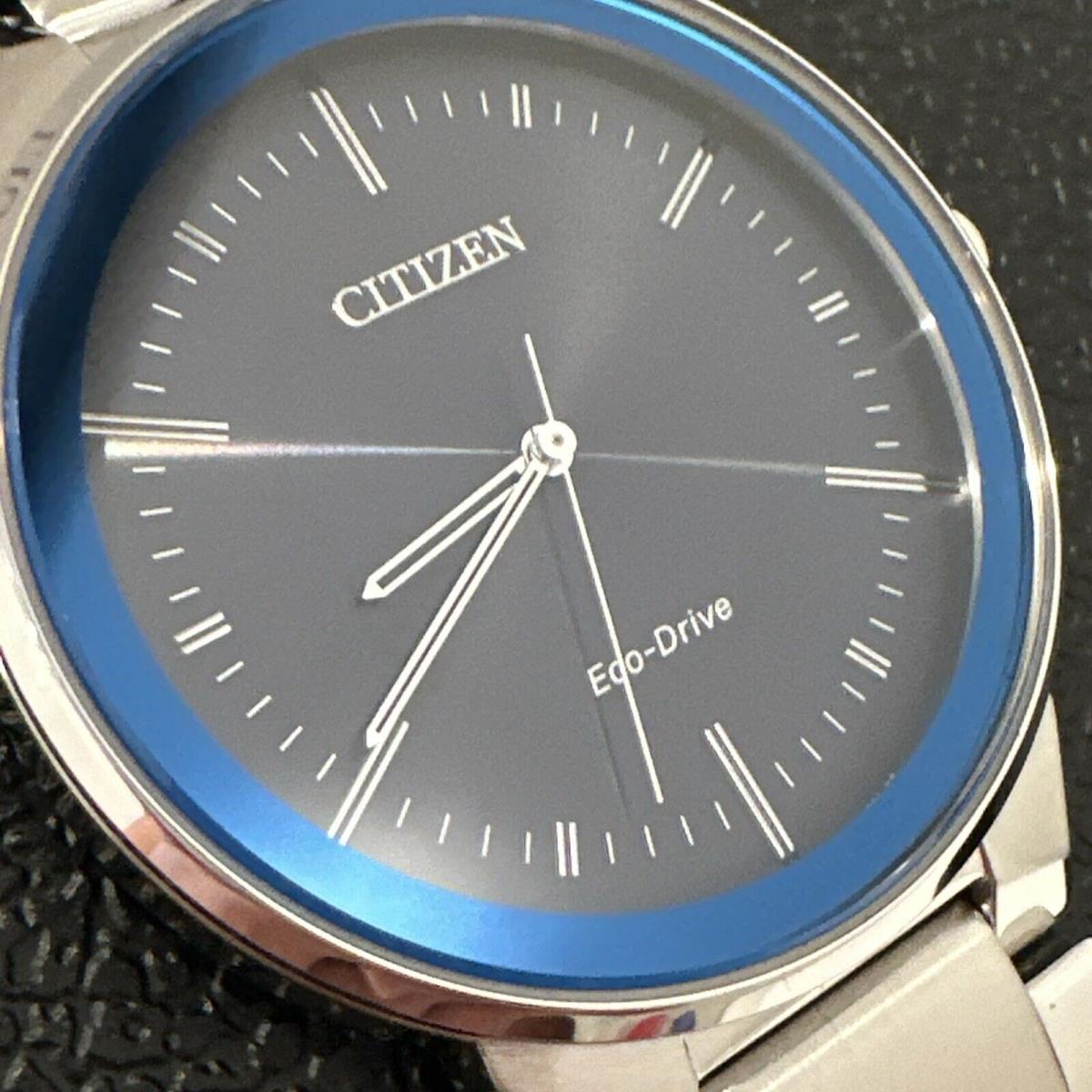 Citizen Eco-drive Men`s Axiom Blue Dial Stainless Steel Watch 41MM BJ6510-51L