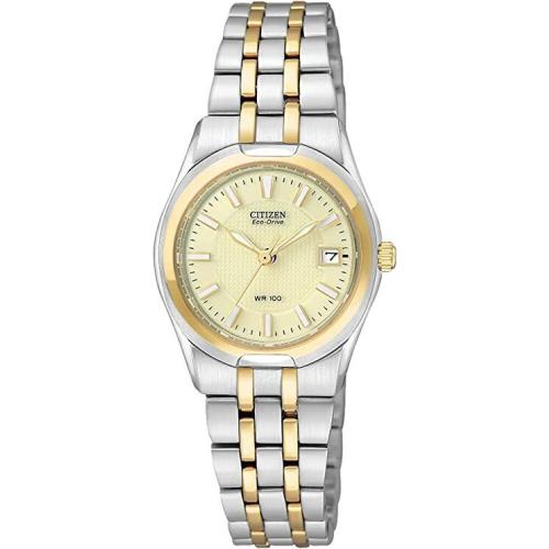 Citizen Eco-drive Corso EW0944-51P Two Tone Beige Dial Date Womens Dress Watch