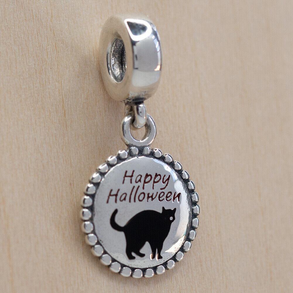 Pandora Charm Halloween Black Cat ENG791169_56 W Tag Suede Pouch