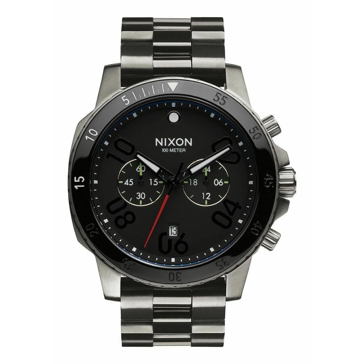Nixon Ranger Chronograph Gunmetal / Black Diver`s Watch 44mm A549 1531