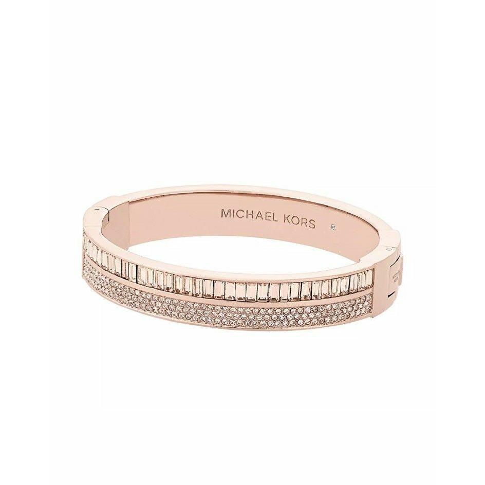 Nixon MKJ6998791 Michael Kors Baguette Crystal Bangle Rose Gold W/box 8807