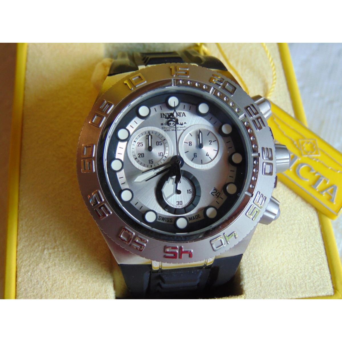 Invicta 50mm Subaqua Sport Chronograph Swiss Made Watch with Silicone Strap