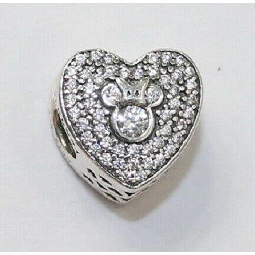 Pandora Charm Disney Mickey Minnie Sparkling Heart 792049CZ Bead