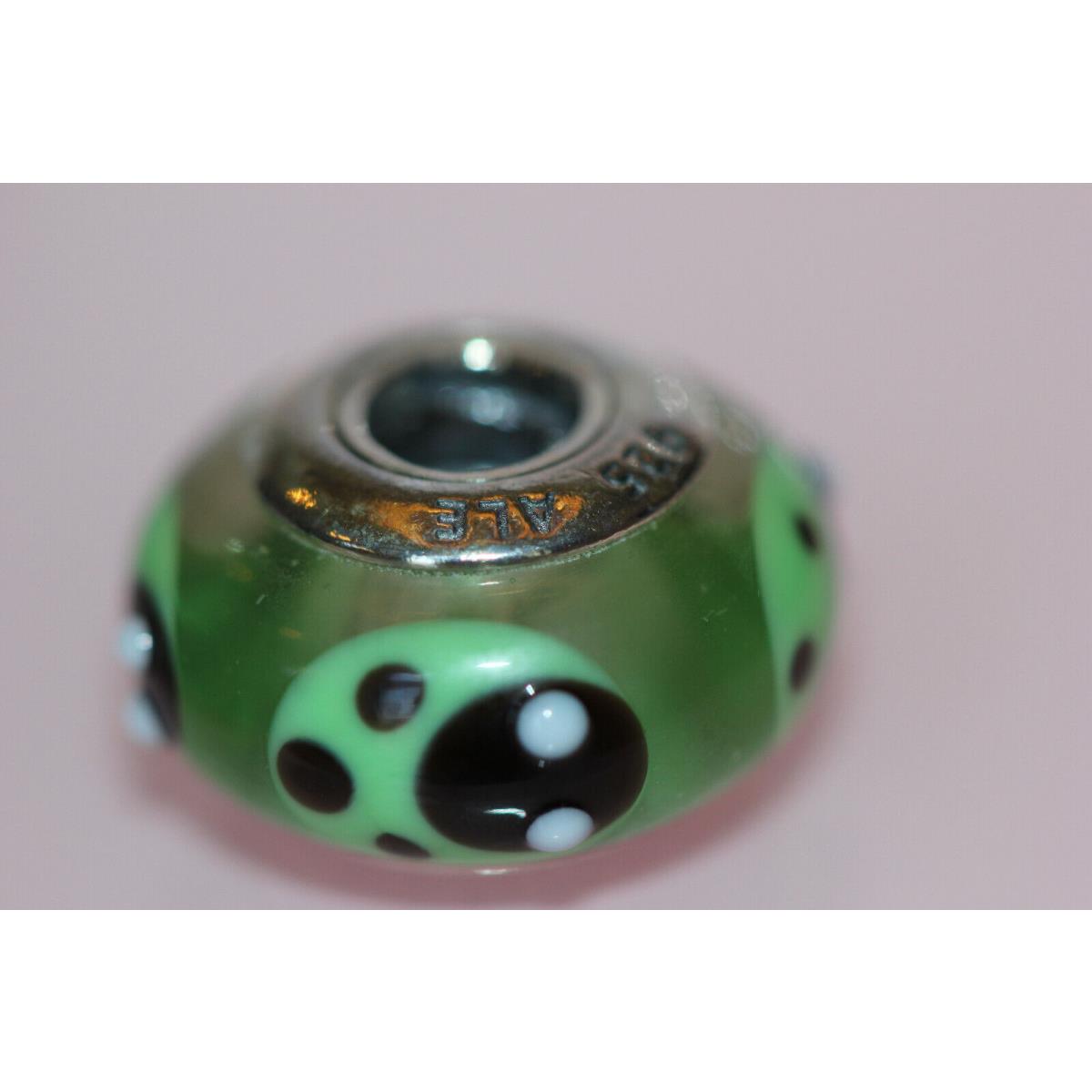 Pandora Green Ladybug Murano Glass Charm Retired 790653 Bagtag