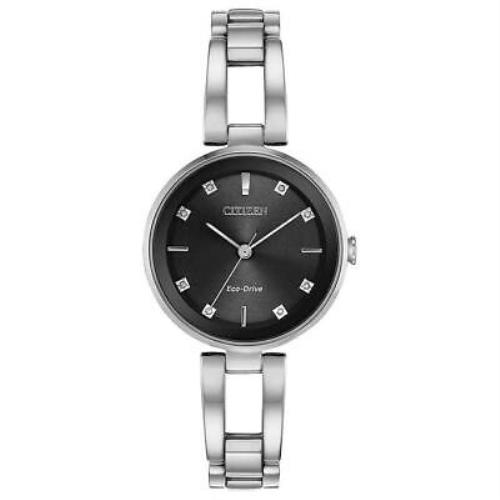 Citizen EM0636-55F Axiom Eco-drive Black Dial Diamond Steel Women`s Watch